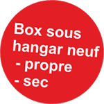 Box sous hangar neuf, propre et sec